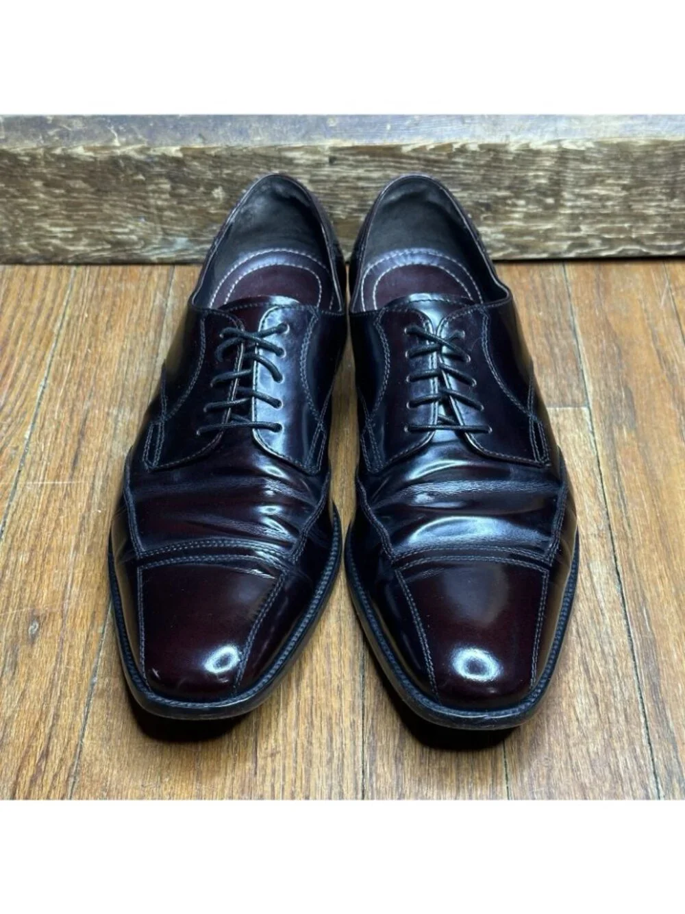 Johnston & Murphy Burgundy 9.5 Leather Dress Shoes Derby Lace Up Oxfords